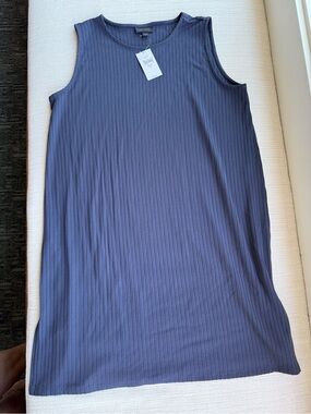 J. Jill Navy Ribbed Crewneck Shift